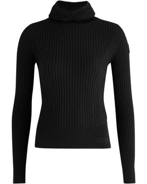 Moncler Slim-Fit Knitted Hoodie - Black