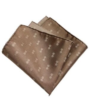Gucci Horsebit Silk Jacquard Pocket Square - Brown