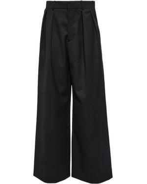 Wardrobe NYC Low-Rise Wide-Leg Casual Trousers - Black
