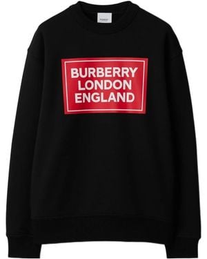 Burberry Crew Neck Long-Sleeved Sweatshirt - Black