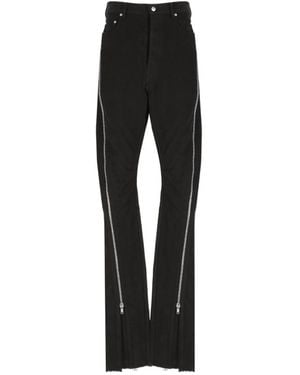 Rick Owens Mid-Rise Zip-Up Extra-Length Jeans - Black