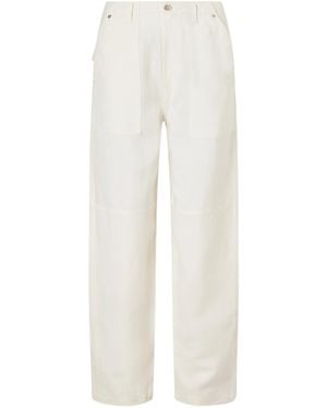 Wales Bonner Hymn Paneled Linen-Blend Twill Wide-Leg Pants - White