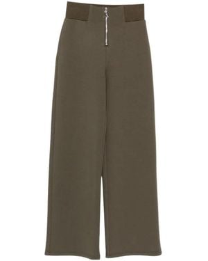 Patrizia Pepe Wide-Leg Pants With A Zip Fastening - Green