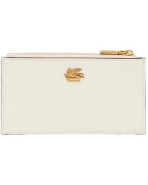 Etro Pegaso Zipped Card Holder - White