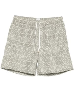 Eleventy Geometric Pattern Swim Trunks - Grey