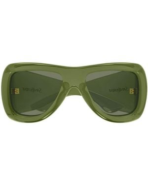Saint Laurent Eyewear Pilot Frame Sunglasses - Green