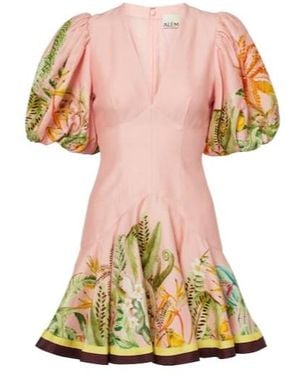 ALÉMAIS Papaya Linen-Blend Minidress - Pink