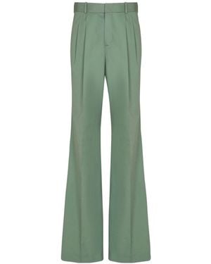 Balmain Pleated Cotton Trousers - Green
