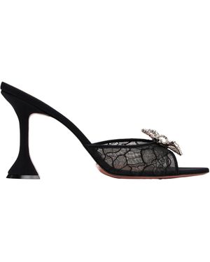 AMINA MUADDI Rosie 95 Lace High-Heeled Sandals - Black