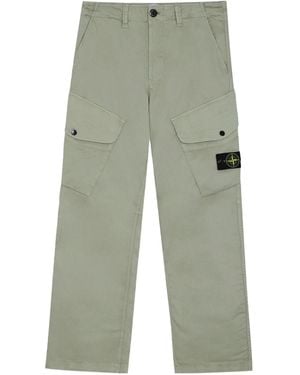 Stone Island Logo-Patch Cargo Trousers - Green