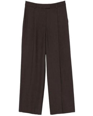 Low Classic Pleated-Front Pants - Brown