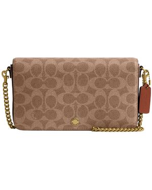 COACH Mila All-Over Pattern Chain Crossbody Bag - Brown