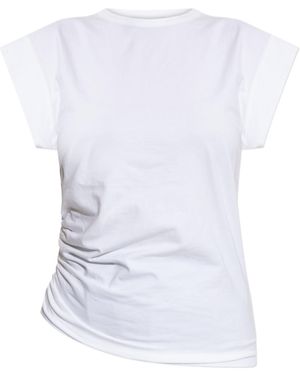 Officine Generale Officine Générale Ruched Short Sleeve Top - White