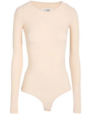 MM6 by Maison Margiela Solid-Color Stretch Knitted Top - Natural