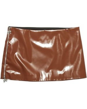 Acne Studios Zippered High-Rise Mini Skirt - Brown