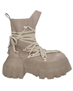 Rick Owens Leather Platform Boots - Gray