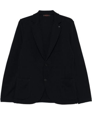 Gran Sasso Patch-Pocket Wool Blazer - Black