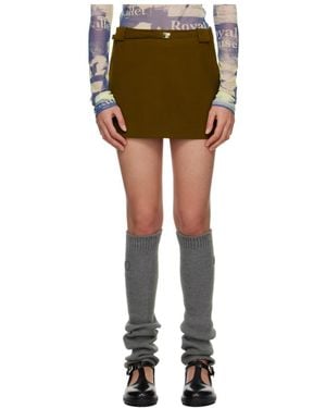 OPEN YY Lace-Up Mini Skirt - Green