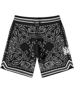 Amiri Bandana-Print Track Shorts - Black
