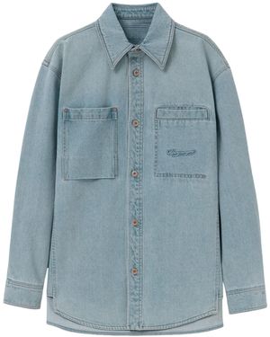 WOOYOUNGMI Floral Back Print Denim Shirt - Blue