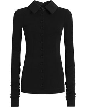 Dolce & Gabbana Wool Jersey Blouse - Black