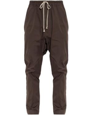 Rick Owens Drop-Crotch Drawstring Pants - Gray