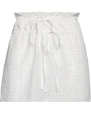 Ganni Solid-Colored Cutout Umbrella Skirt - White