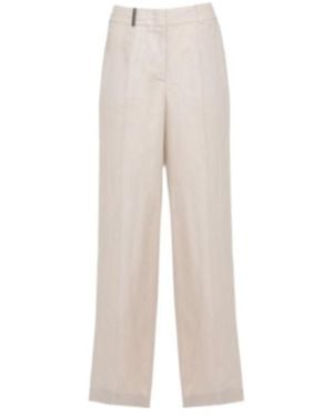 Peserico Wide-Leg Linen Pants - White