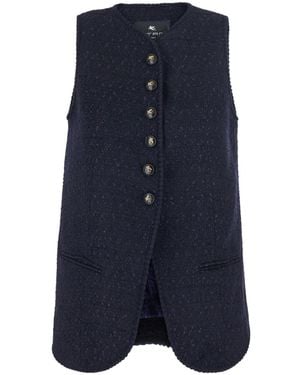 Etro Sleeveless A-Line Jacket - Blue