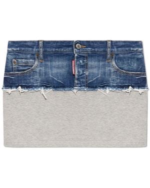 DSquared² Hybrid Paneled Mini Skirt - Blue