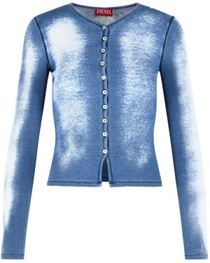 DIESEL Gabriel Washed Ribbed T-Shirt - Blue