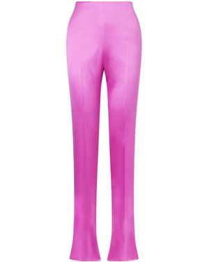 Valentino Silk-Blend Duchesse Straight-Leg Trousers - Pink
