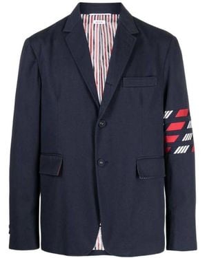 Thom Browne Bar Single-Breasted Blazer - Blue