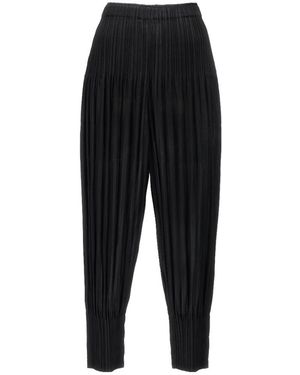 Pleats Please Issey Miyake Pleated Casual Trousers - Black