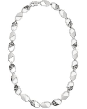 Fendi Hexagon Chained Necklace - White