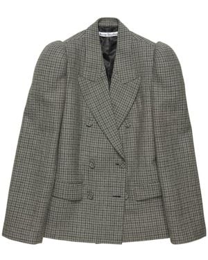 Acne Studios Houndstooth Double-Breasted Blazer - Grey