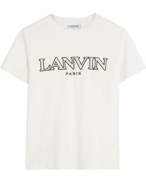Lanvin Logo Embroidered Crewneck T-Shirt - White