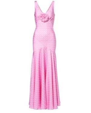 Rodarte Floral-Appliqué Silk Twill Gown - Pink