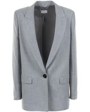 Marella Single-Buttoned Blazer - Gray