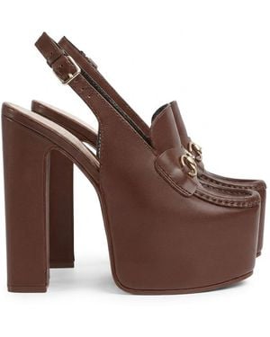 Gucci Horsebit Platform Loafer Slingback - Brown