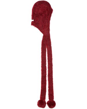 Acne Studios Pompom-Detailing Hat - Red