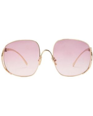 Miu Miu Stainless Steel Oversized Sunglasses - Pink