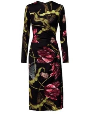 Erdem Floral Jersey Midi Dress - Black