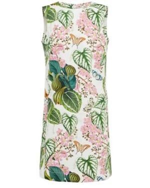 Oscar de la Renta Floral Cotton-Blend Minidress - Green
