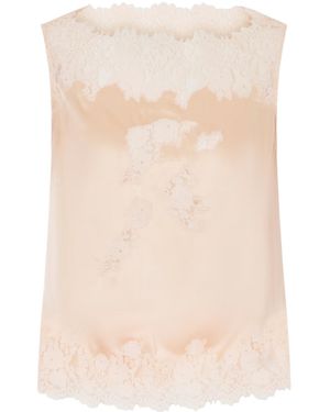 Doen Trimmed Silk-Satin Top - Natural