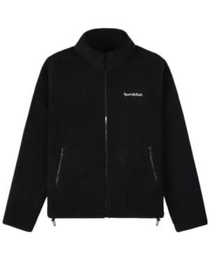 Sporty & Rich Zip-Up Fleece Jacket - Black