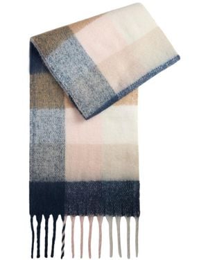 Barbour Color-Block Plaid Scarf - White