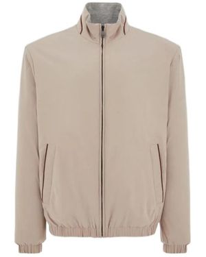 Canali Stand-Collar Zip Jacket - Natural