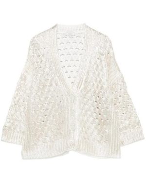 Peserico V-Neck Cardigan - White
