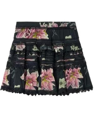 AllSaints Floral Zora Mini Skirt - Black